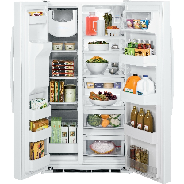 GE GSS25GGHWW Refrigerator, 25.3 cu-ft Overall, 16.07 cu-ft Refrigerator, 9.25 cu-ft Freezer, White - 4