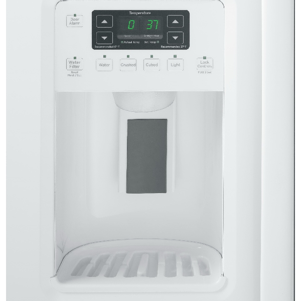 GE GSS25GGHWW Refrigerator, 25.3 cu-ft Overall, 16.07 cu-ft Refrigerator, 9.25 cu-ft Freezer, White - 5