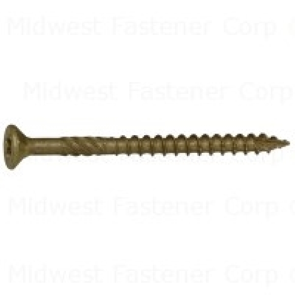 50745 Deck Screw, #9 Thread, 2-1/2 in L, Serrated Thread, Bugle Head, Star Drive, Type 17 Point, Steel, 88 PK