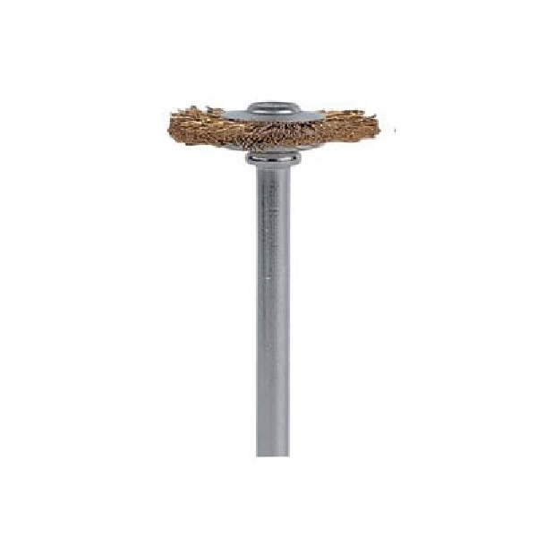 Dremel 535 Wire Brush, 3/4 in Dia, 1/8 in Arbor/Shank, Brass Bristle