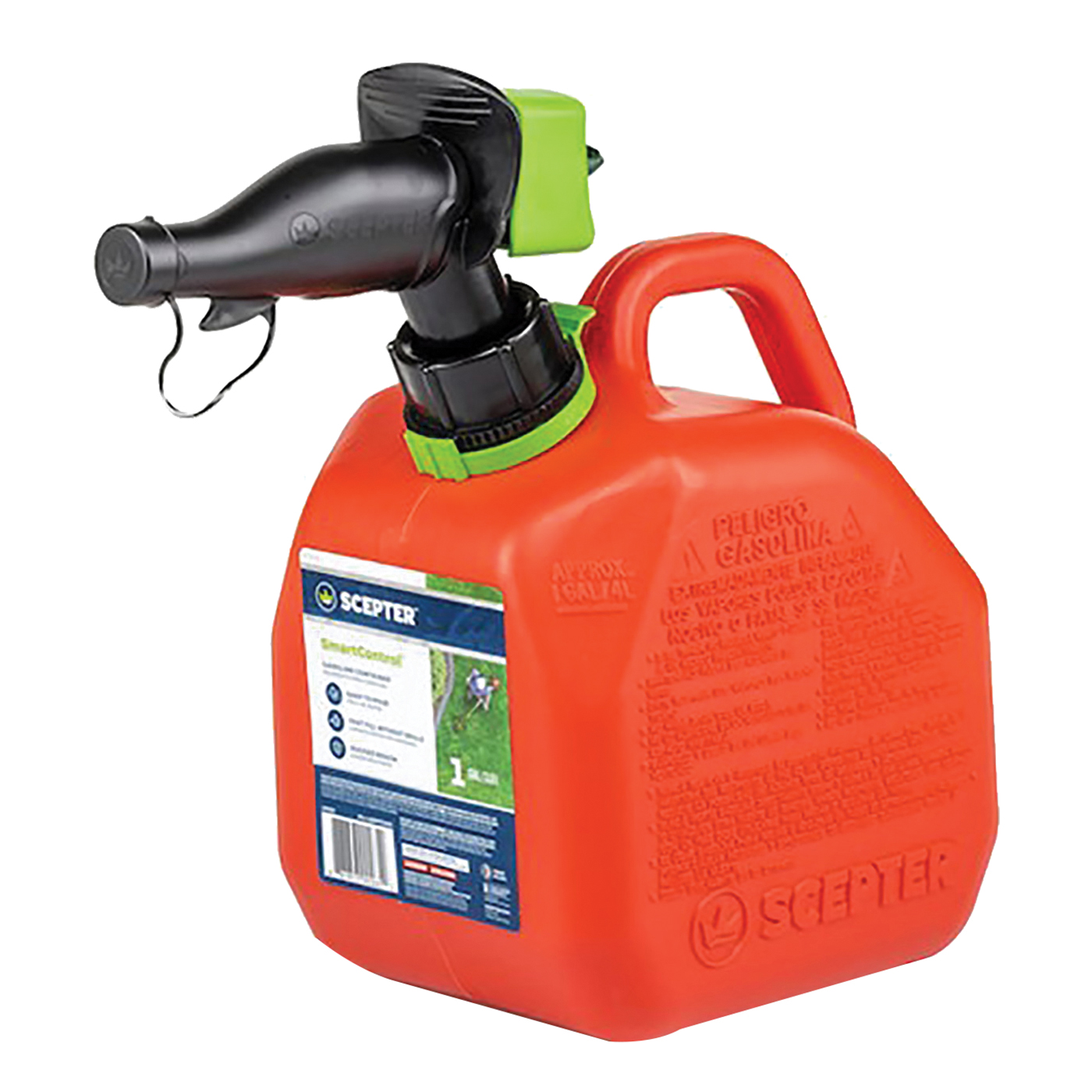 FR1G101 Gas Can, 3.8 L Capacity, HDPE, Red