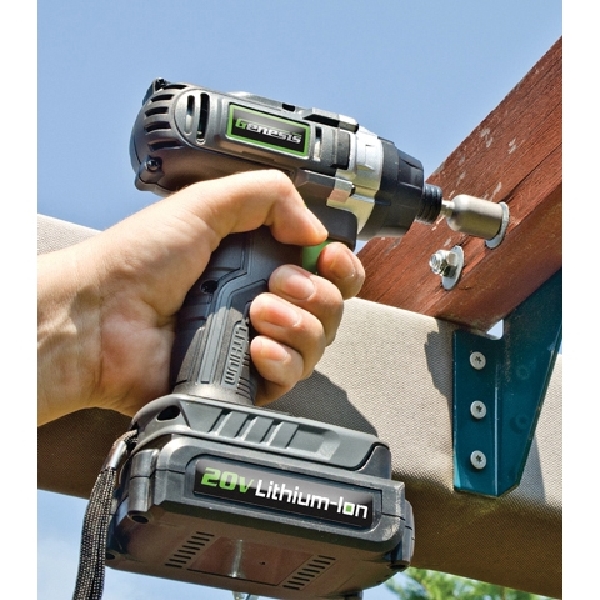 Genesis GLID20A Impact Driver, Battery Included, 20 V, 1.5 Ah, 1/4 in Drive, Hex Drive, 0 to 3800 ipm - 3