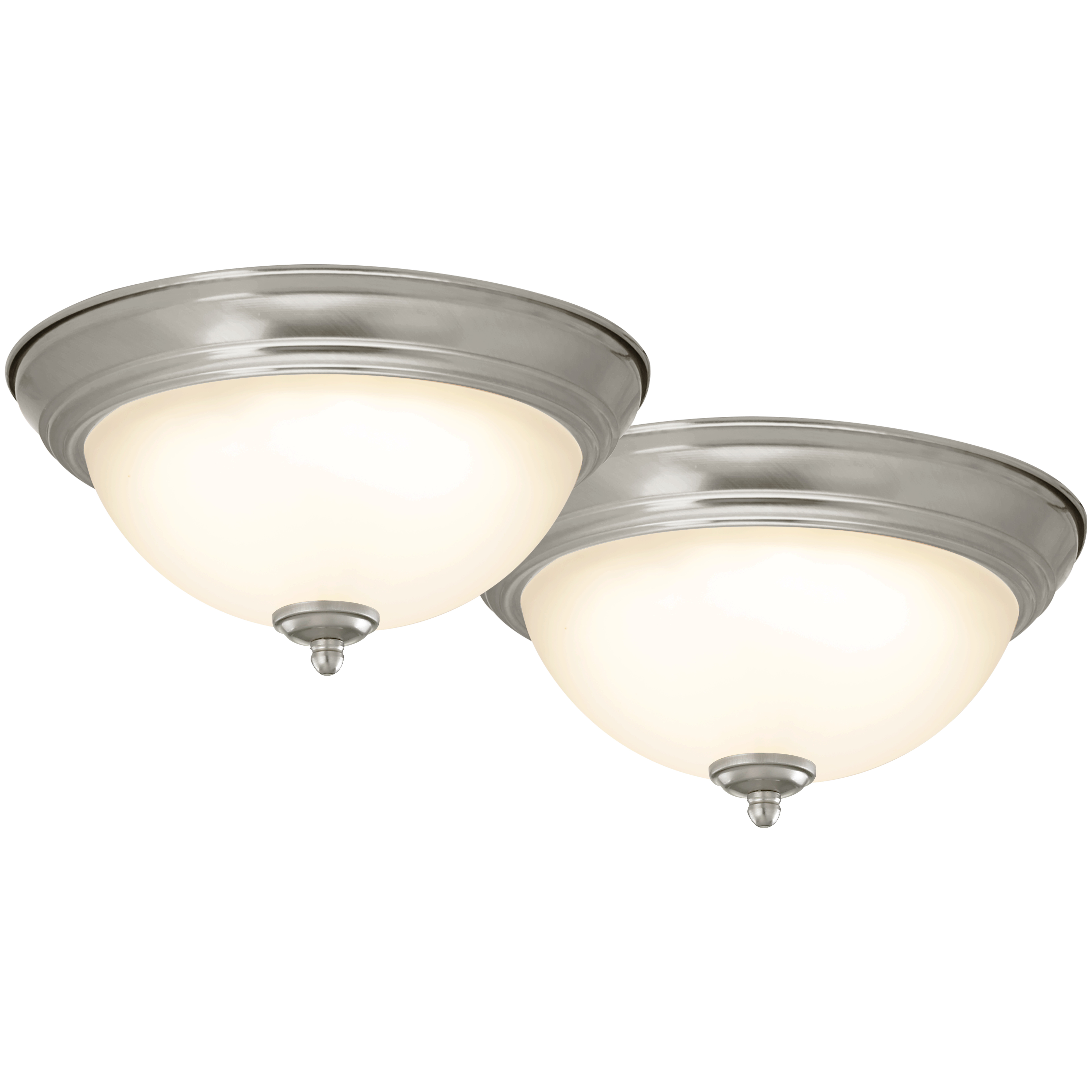 4200-LED- BN Flush-Mount Ceiling Fixture, 120 V, 15 W, 2-Lamp, LED Lamp, 1100 Lumens, 3000 K Color Temp