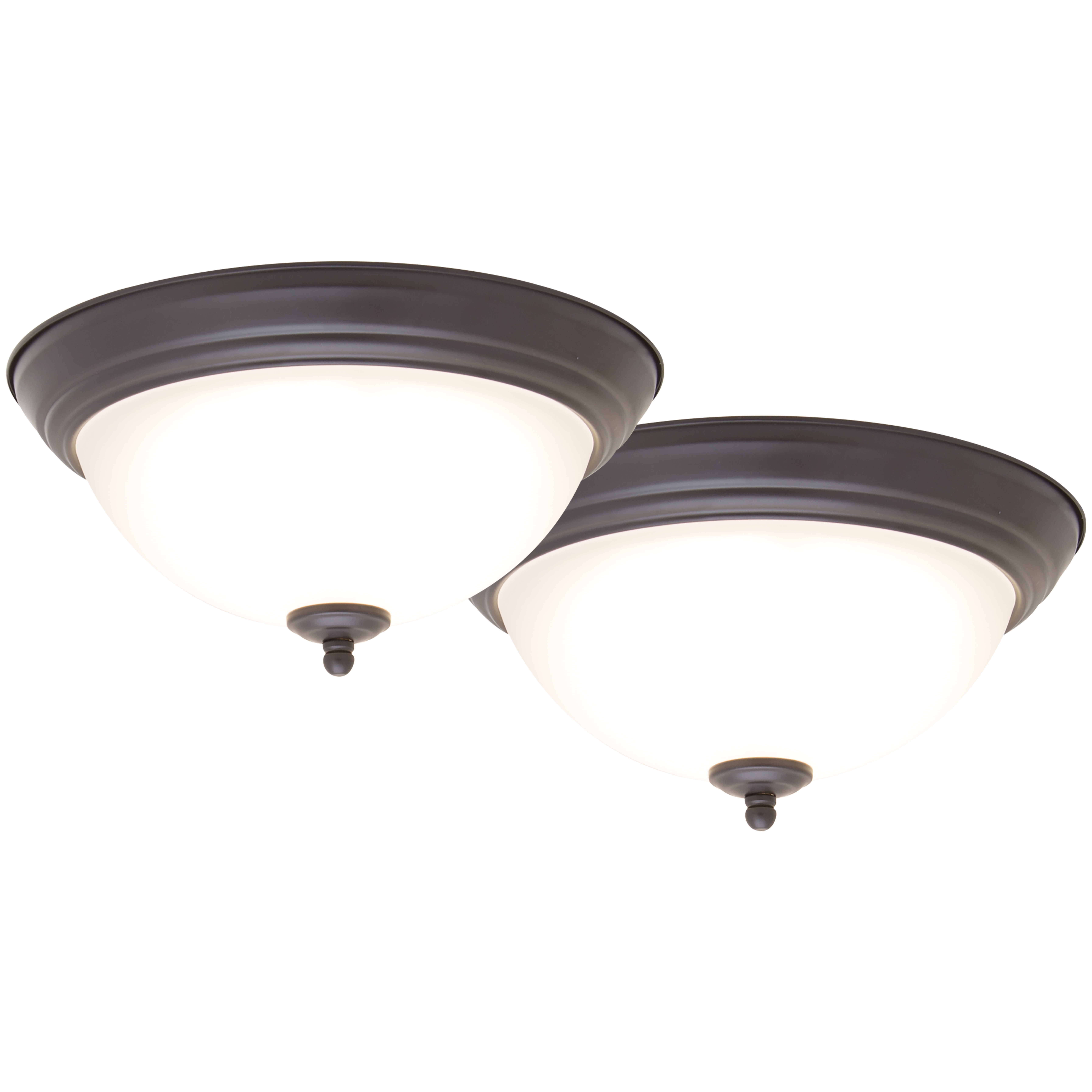 4200-LED- WH Flush-Mount Ceiling Fixture, 120 V, 15 W, 2-Lamp, LED Lamp, 1100 Lumens, 3000 K Color Temp
