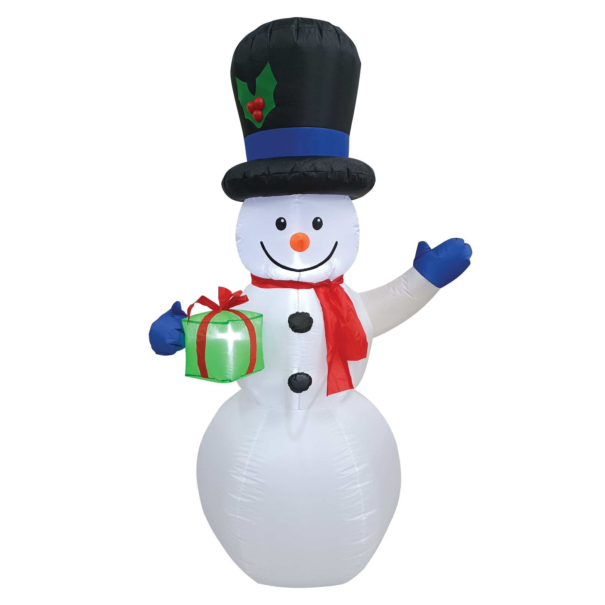90341 Christmas Inflatable Snowman, Nylon, White, Super LED Bulb, 6 ft Tall