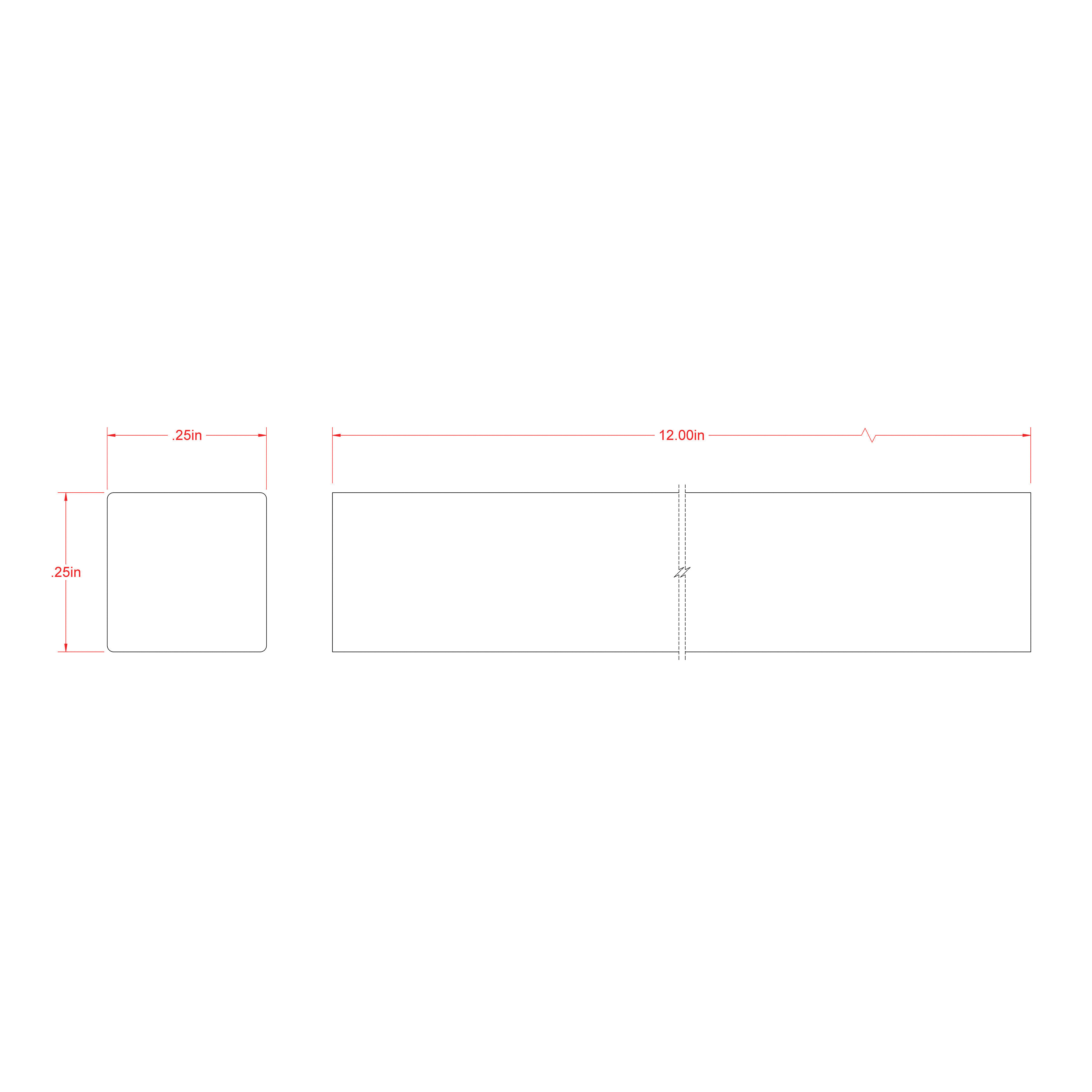 Steelworks 11174 Square Key Stock, 1 ft L, Steel, Zinc-Plated - 2