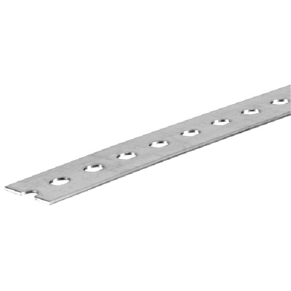 Steelworks 11139 Slotted Flat Stock, 1-3/8 in W, 3 ft L, 14 ga Thick, Steel, Zinc-Plated