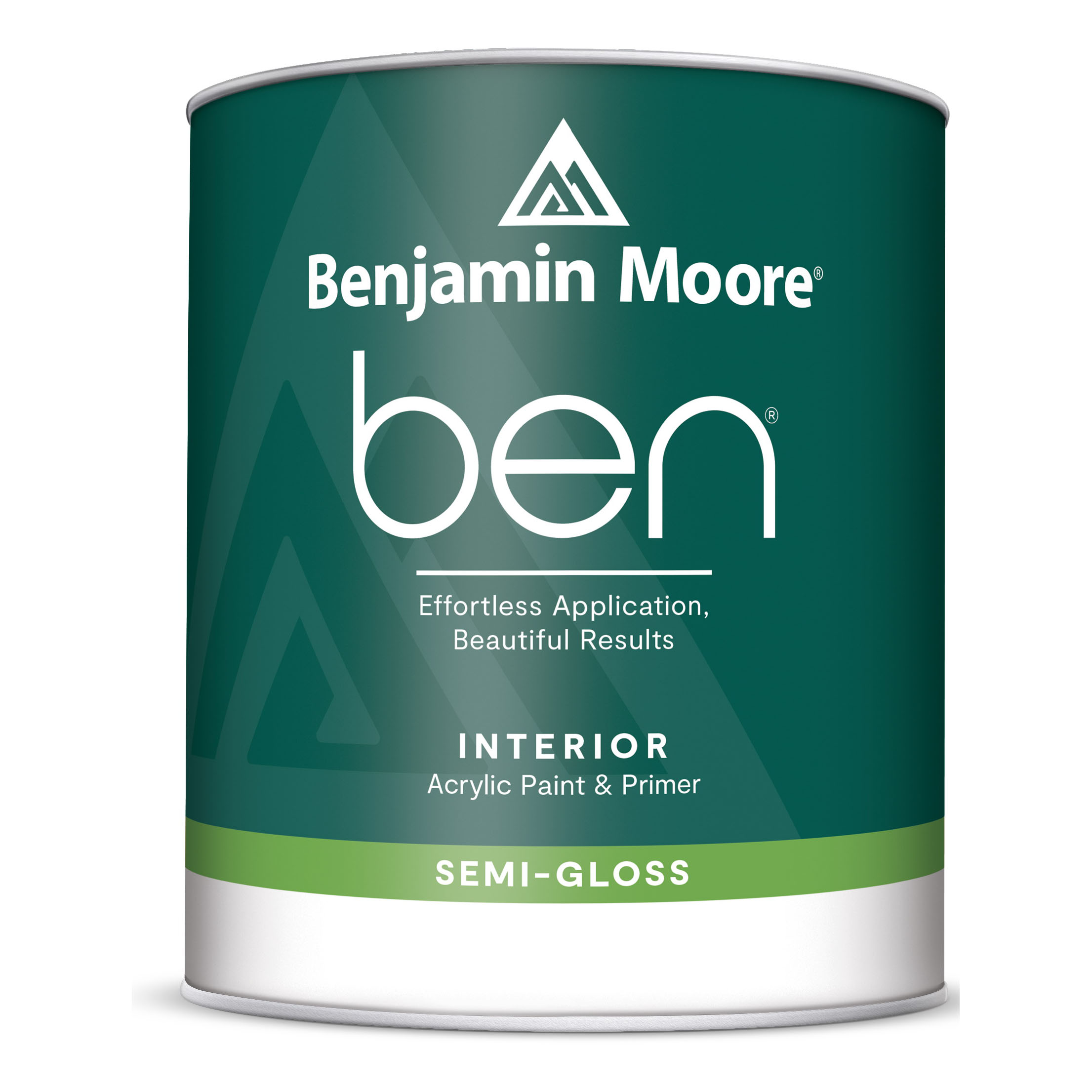 ben W627 Series W627-01-004 Interior Paint, Semi-Gloss Sheen, White, 1 qt, 400 to 450 sq-ft Coverage Area