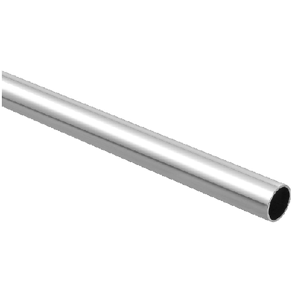 S820-027 Closet Rod, 1-5/16 in Dia, 8 ft L, Steel, Polished Chrome