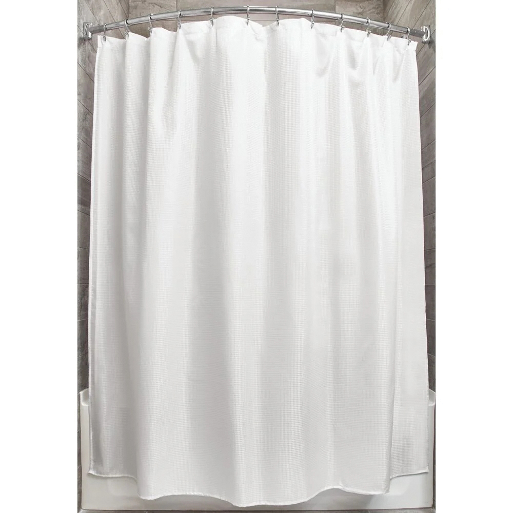 iDESIGN 22780 Shower Curtain, 72 in L, 72 in W, Polyester Fabric, White