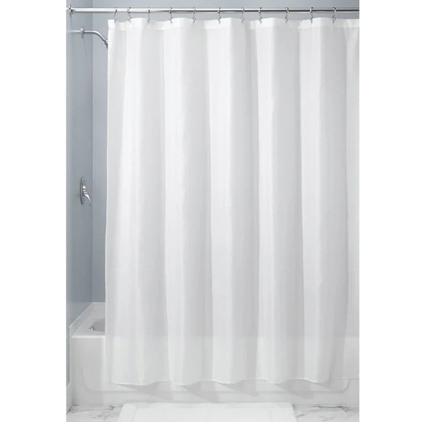 iDESIGN 22780 Shower Curtain, 72 in L, 72 in W, Polyester Fabric, White