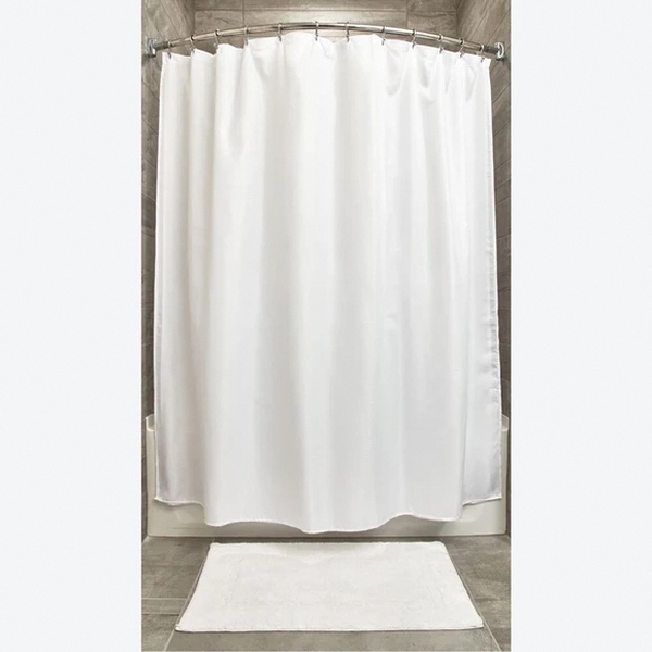 iDESIGN 22780 Shower Curtain, 72 in L, 72 in W, Polyester Fabric, White