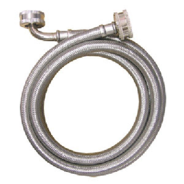 Lasco 16-1816 Braided Washing Machine Hose, 3/4 in Inlet, FHT Inlet, 3/4 in Outlet, FHT Outlet, Stainless Steel Tubing