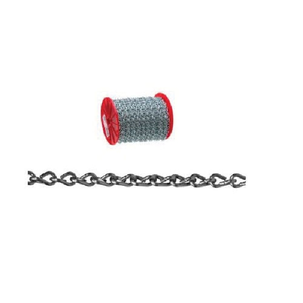 Campbell 0721627 Double Jack Chain, #16, 200 ft L, Low Carbon Steel, Zinc, 11 lb Working Load