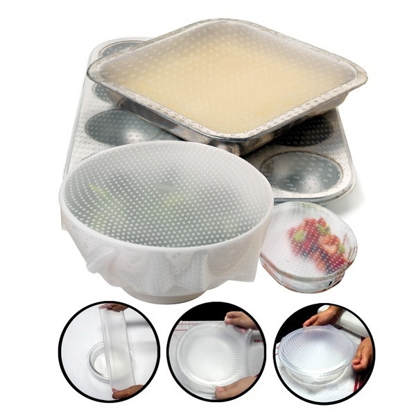 Norpro 529 Bowl Cover, 10-1/4 in L, 10-1/4 in W, Silicon, Clear - 3