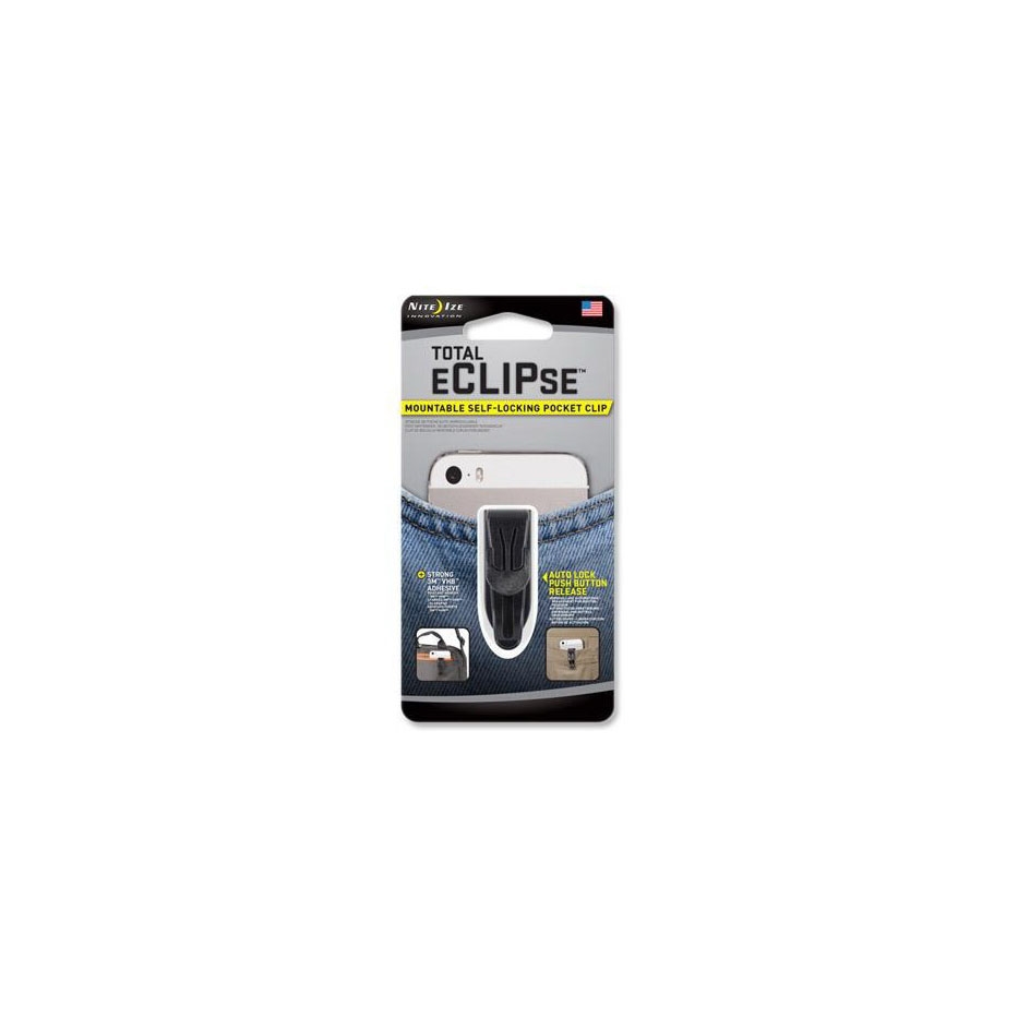 Nite Ize Total ECLIPSE SLC-01-R7 Pocket Clip, Lightweight, Plastic, Black