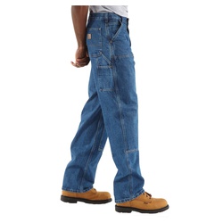 Carhartt B73-DST-32X30 Utility Logger Jeans, 32 in Waist, 30 in L Inseam, Darkstone, Loose Fit - 3