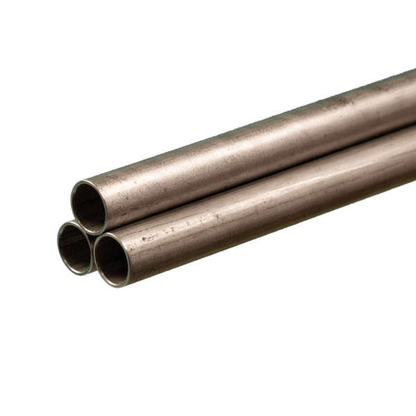 K & S 9621 Decorative Metal Tube, Round, 36 in L, 7/16 in Dia, 22 ga Wall, Stainless Steel