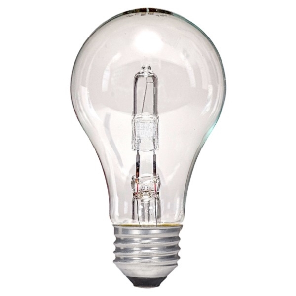 Satco S2402 Halogen Bulb, 2.38 in Dia x 4.45 in L Dimensions, 43 W, Medium E26 Lamp Base, A19 Lamp, Warm White