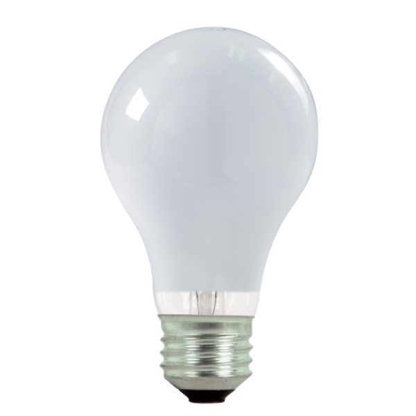 Satco S2406 Halogen Bulb, 2.38 in Dia x 4.45 in L Dimensions, 43 W, Medium E26 Lamp Base, A19 Lamp, Warm White, 120 V