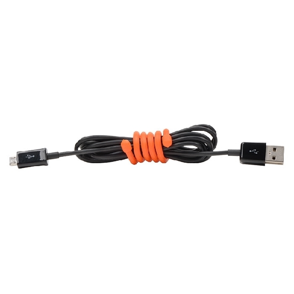 Gear Tie GTPP12-A1-R8 Twist-Tie, 6.2 mm Dia, 12 in L, Rubber/Steel, Black/Bright Orange/Neon Yellow - 2