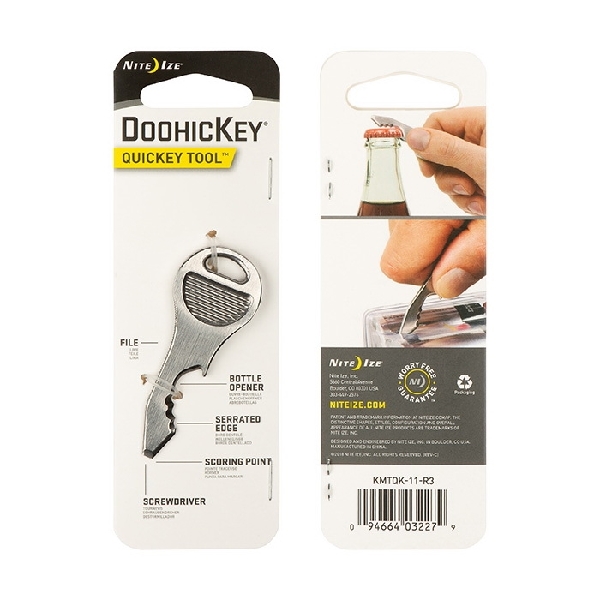 Nite Ize Doohickey KMTQK-11-R3 Key Tool, Stainless Steel, 2.5 x 1 x 0.2 in Dimensions