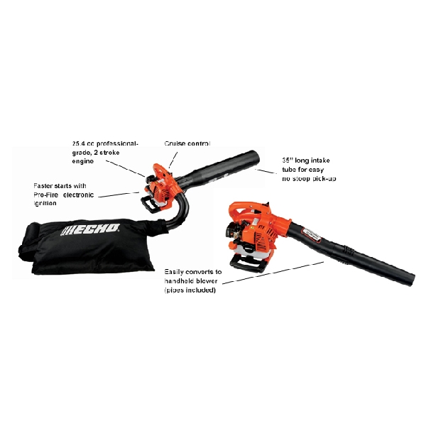 Gas Handheld Vacuum Blower, Echo, 25.4 cc, 2-Cycle, 391 cfm - 4