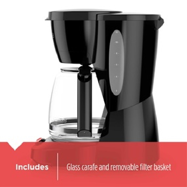 Black+Decker CM0940BD Coffee Maker, 12 Cup Capacity, 975 W, Glass, Black, Switch Control - 5