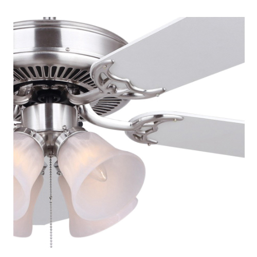 St. James Ceiling Fan, Canarm, 52 in Dia, White/Brushed Pewter - 3