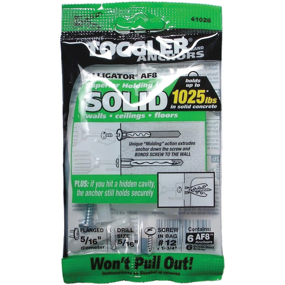 Midwest Fastener TOGGLER 650490 Alligator Anchor, 5/16 in Dia, 1/PK