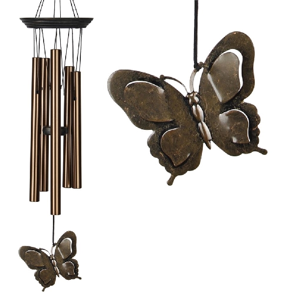 Woodstock Chimes SIGNATURE BFC Butterfly Chime, Aluminum/Steel/Wood, Bronze - 1