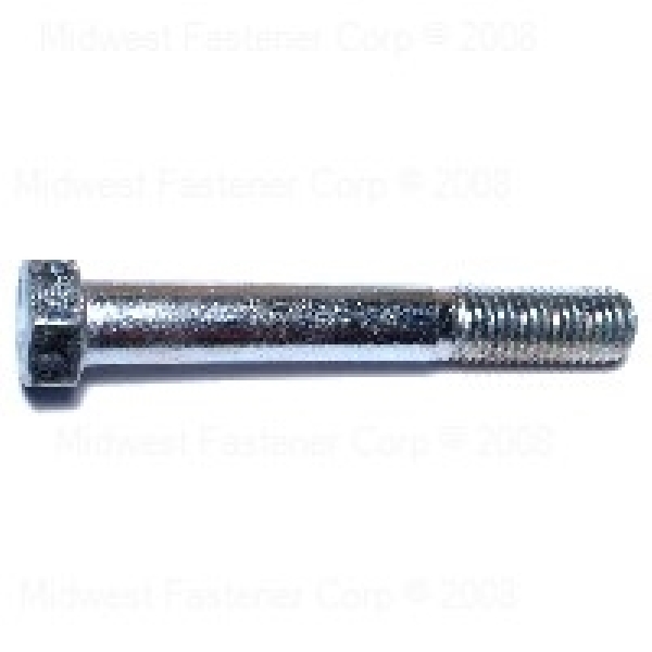 Midwest Fastener 00364 Hex Cap Screw, 9/16-12 Thread, 4 in OAL, 5 Grade, Steel, Zinc, Coarse Thread, 25/PK