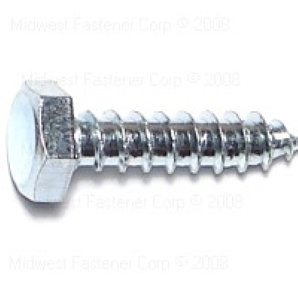 MIDWEST FASTENER 01337 Lag Screw, 1/2-6 Thread, 5-1/2 in OAL, 2 Grade, Steel, Zinc, SAE Measuring - 1