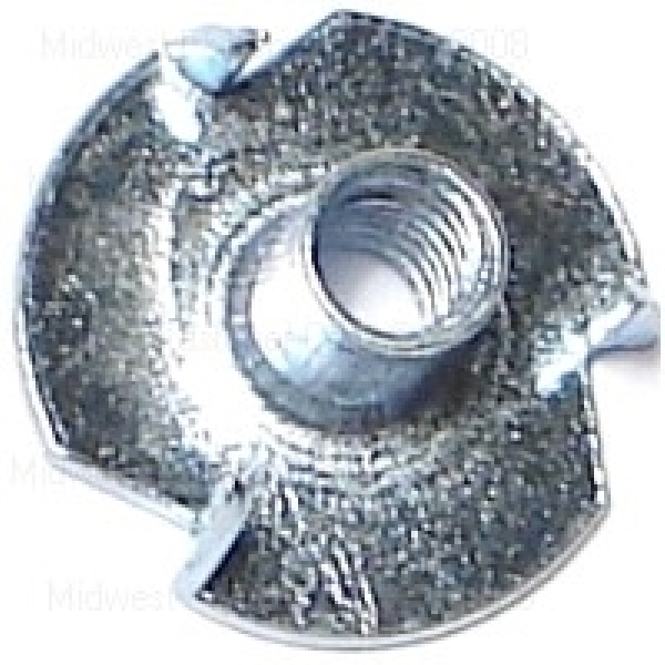 MIDWEST FASTENER 03777 T-Nut, 3-Prong, Coarse Thread, 10-24 Thread, Steel, Zinc - 1
