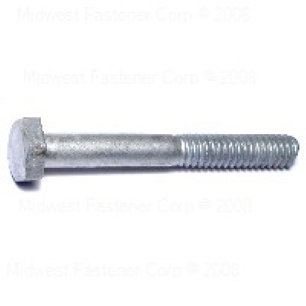 05357 Hex Bolt, 1/4-20 Thread, 2 in OAL, Galvanized, Coarse Thread