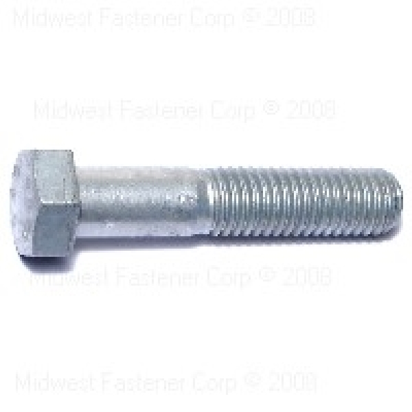 05401 Hex Bolt, 1/2-13 Thread, 2-1/2 in OAL, 2 Grade, Galvanized Steel, Coarse Thread