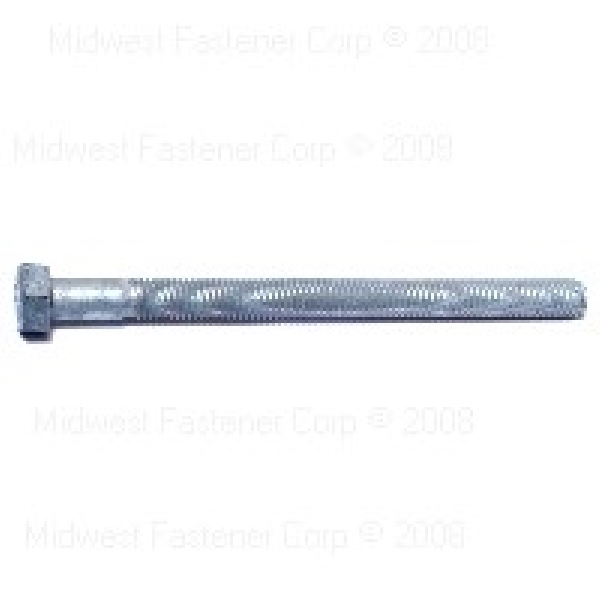 05410 Hex Bolt, 1/2-13 Thread, 7 in OAL, 2 Grade, Galvanized Steel, SAE Measuring, Coarse Thread