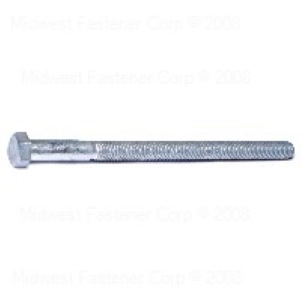 05411 Hex Bolt, 1/2-13 Thread, 8 in OAL, 2 Grade, Galvanized Steel, SAE Measuring, Coarse Thread