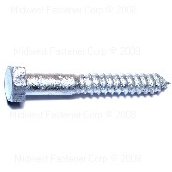 05595 Lag Screw, 1/2-6 Thread, 3-1/2 in OAL, 2 Grade, Galvanized Steel, SAE Measuring