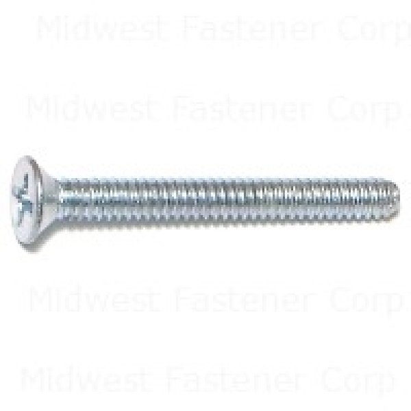 MIDWEST FASTENER 07266 Machine Screw, #6-32 Thread, 1-1/4 in L, Coarse Thread, Flat Head, Phillips Drive, Zinc, 100 PK - 1