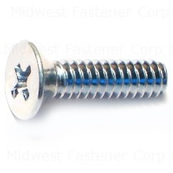 MIDWEST FASTENER 07284 Machine Screw, #10-24 Thread, 3/4 in L, Coarse Thread, Flat Head, Phillips Drive, Zinc, 100 PK - 1