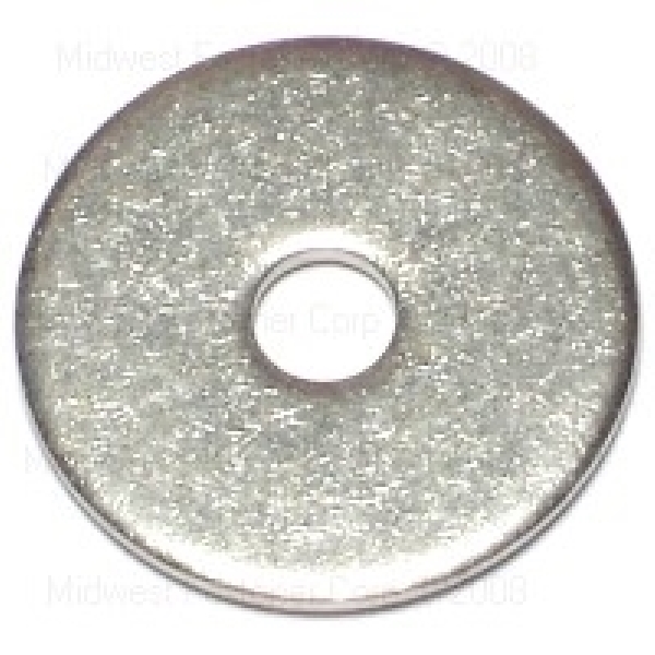 07370 Fender Washer, 5/32 in ID, 7/8 in OD, 0.062 in Thick, Steel, Zinc