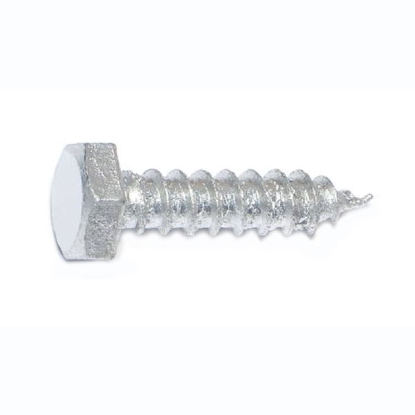 08234 Lag Screw, 5/8-5 Thread, 5 in OAL, 2 Grade, Galvanized Steel, SAE Measuring