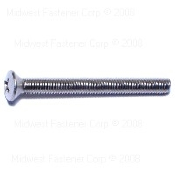 MIDWEST FASTENER 05027 Machine Screw, #10-32 Thread, 2 in L, Fine Thread, Phillips Drive, Stainless Steel, Plain, 100 PK - 1