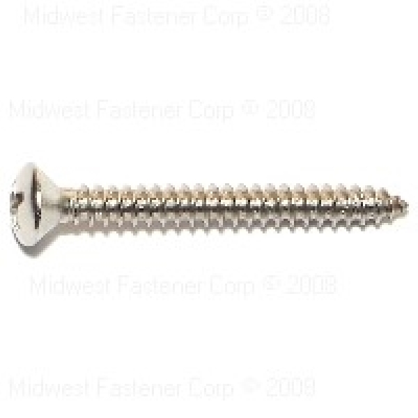 MIDWEST FASTENER 05228 Screw, #8-15 Thread, 1-1/2 in L, Coarse Thread, Phillips Drive, Stainless Steel, Stainless Steel - 1