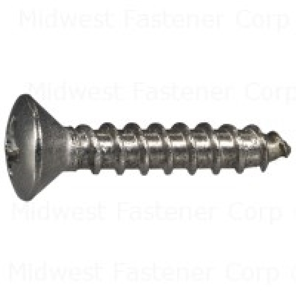 MIDWEST FASTENER 05234 Screw, #10-12 Thread, 1 in L, Coarse Thread, Phillips Drive, Stainless Steel, Stainless Steel - 1