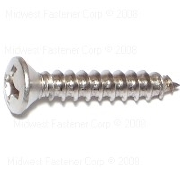 MIDWEST FASTENER 05244 Screw, #12 Thread, 1-1/4 in L, Phillips Drive, Stainless Steel, 100 PK - 1