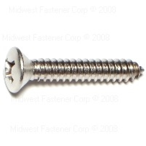 MIDWEST FASTENER 05254 Screw, 1/4 Thread, 1-1/2 in L, Phillips Drive, Stainless Steel, 100 PK - 1