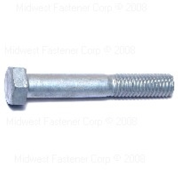 05384 Hex Bolt, 3/8-16 Thread, 2-1/2 in OAL, Galvanized, Coarse Thread