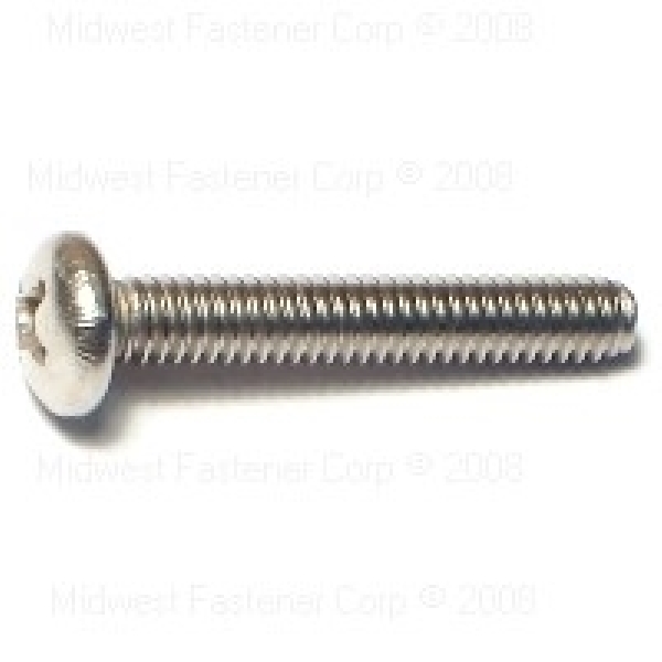 MIDWEST FASTENER 07104 Machine Screw, #8-32 Thread, 1 in L, Coarse Thread, Pan Head, Phillips Drive, Stainless Steel - 1